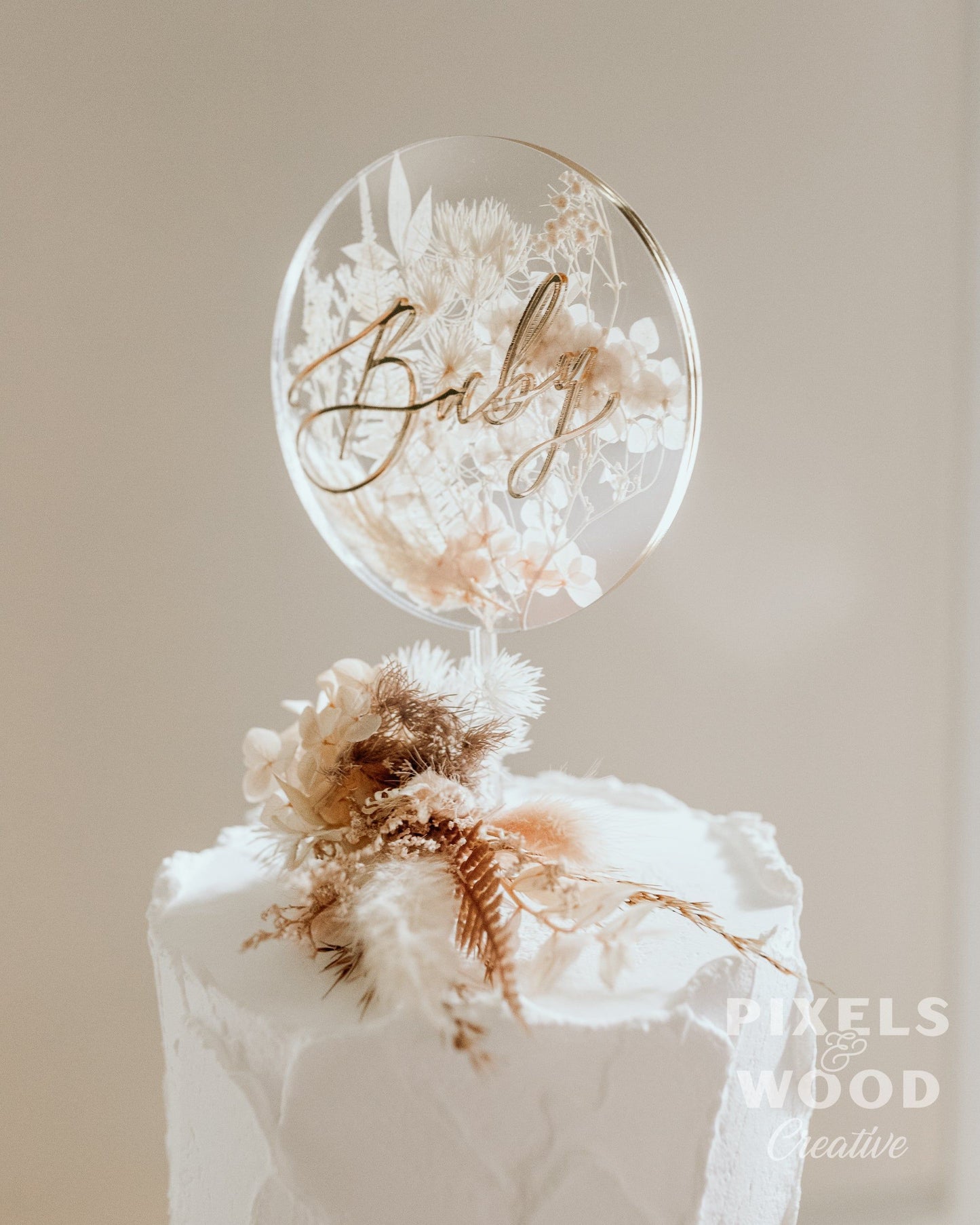 Pressed Dried Floral Cake Topper