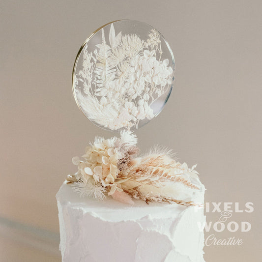 Pressed Dried Floral Cake Topper