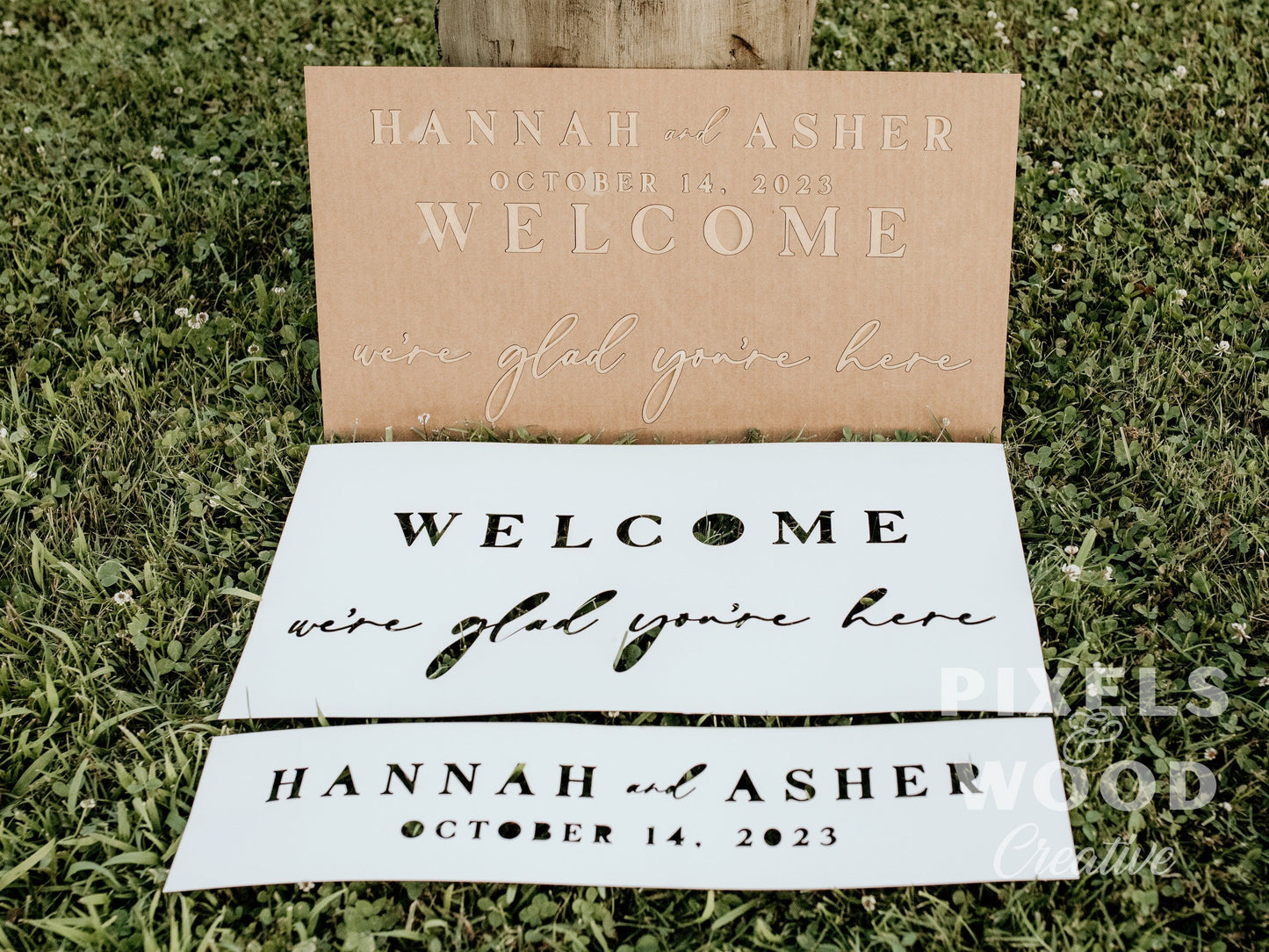 Lasercut Lettering for DIY Flower Box Sign with Stencil