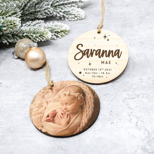 Baby Stats Photo Ornament
