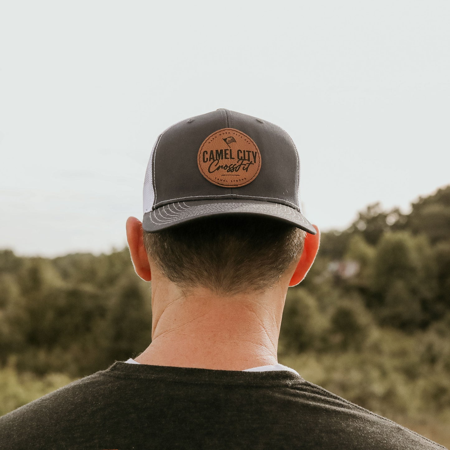 Engraved Leather Patch Hat- 2 for $60