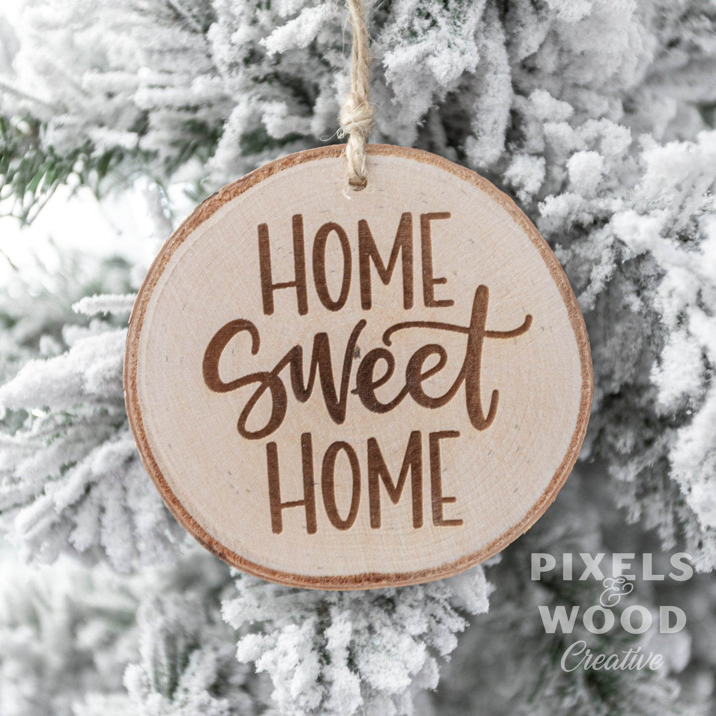 Home Sweet Home Wood Photo Ornament