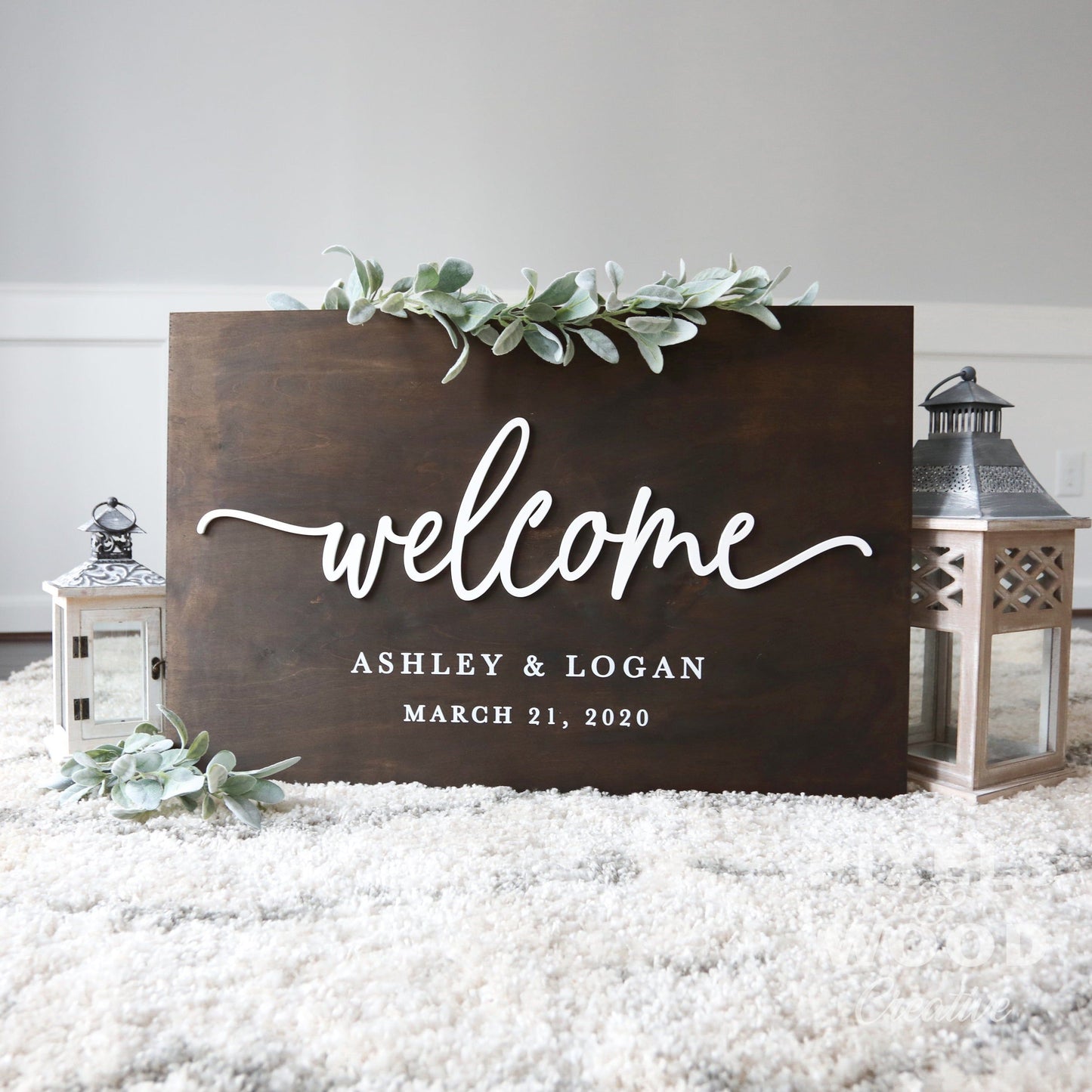 3D Wedding Welcome Sign — 20x30